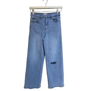 YMI Girl‎ Kids Light Wash Distressed Wide Leg Denim Jeans Blue Size 14